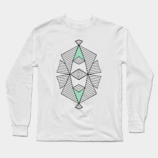 Triangle Tribal Mint Long Sleeve T-Shirt